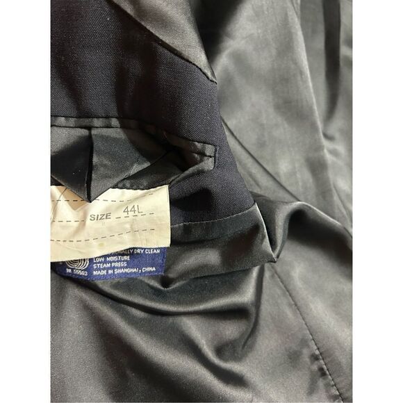 Alan Flusser Wool 2 Gold Button Blazer 44L Blue - Picture 8 of 10